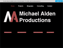 Tablet Screenshot of michaelaldenproductions.com